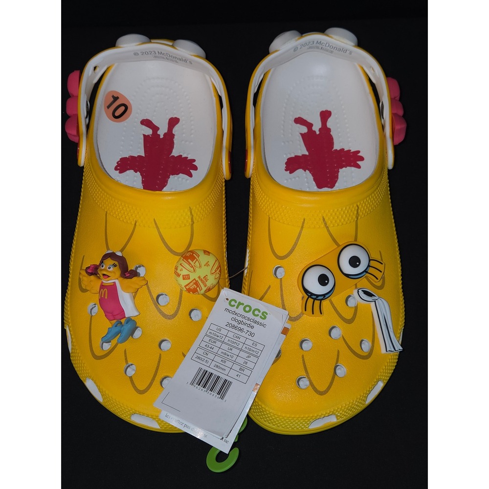 Crocs McD x crocs classic Clog birdie McDonald's Yellow Clogs Size M10/W12 New!